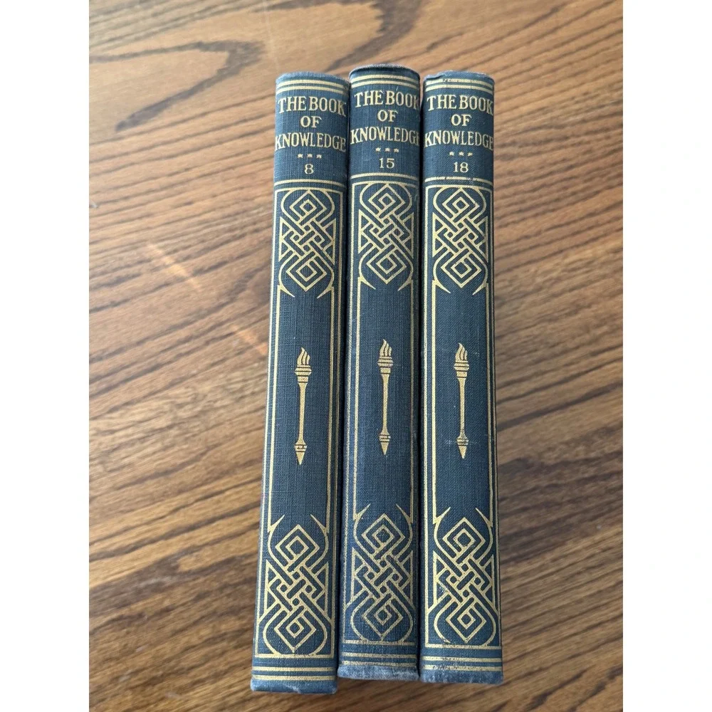 Vintage 1929 The Book of Knowledge Children Encyclopedia Volumes 8 15 18 Grolier